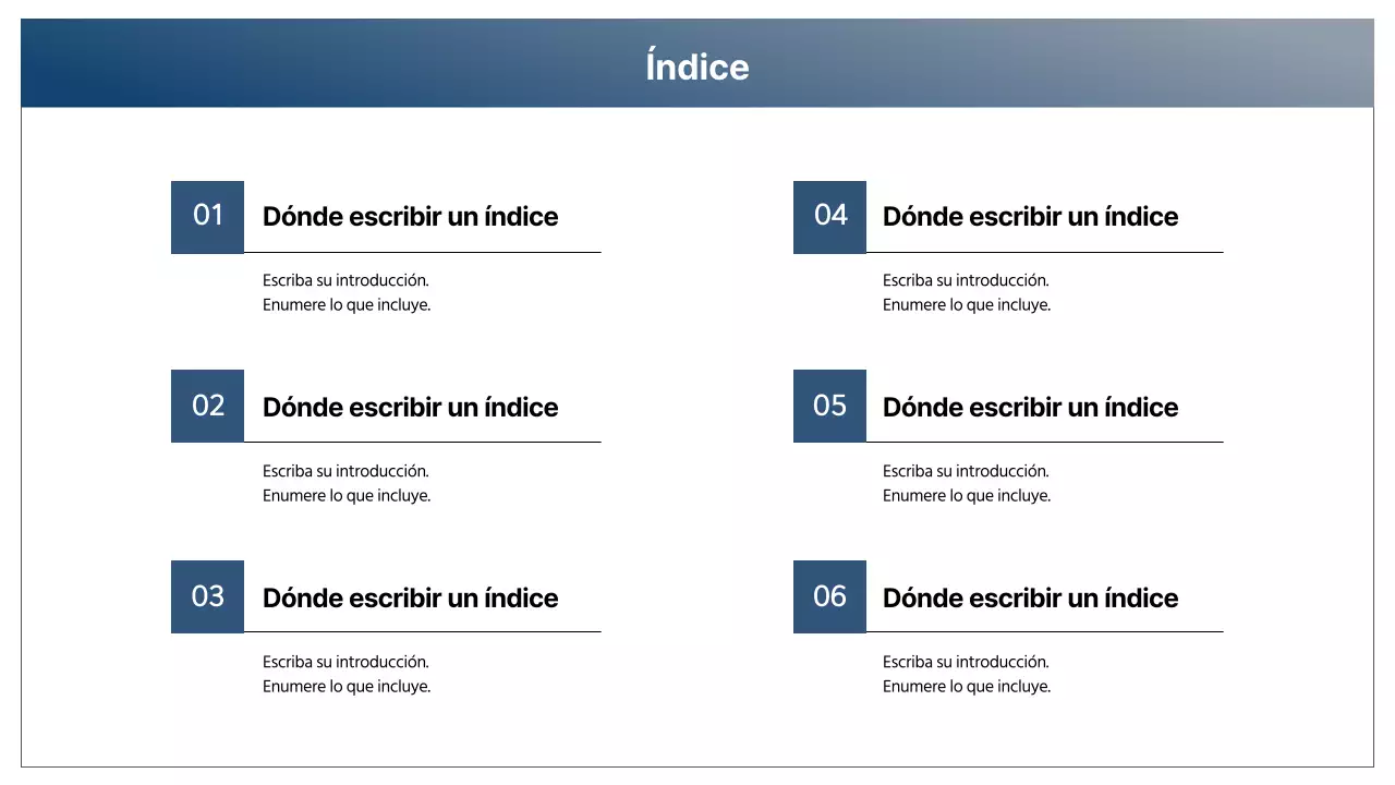 Un sencillo informe de estrategia de mercado en azul marino y gris