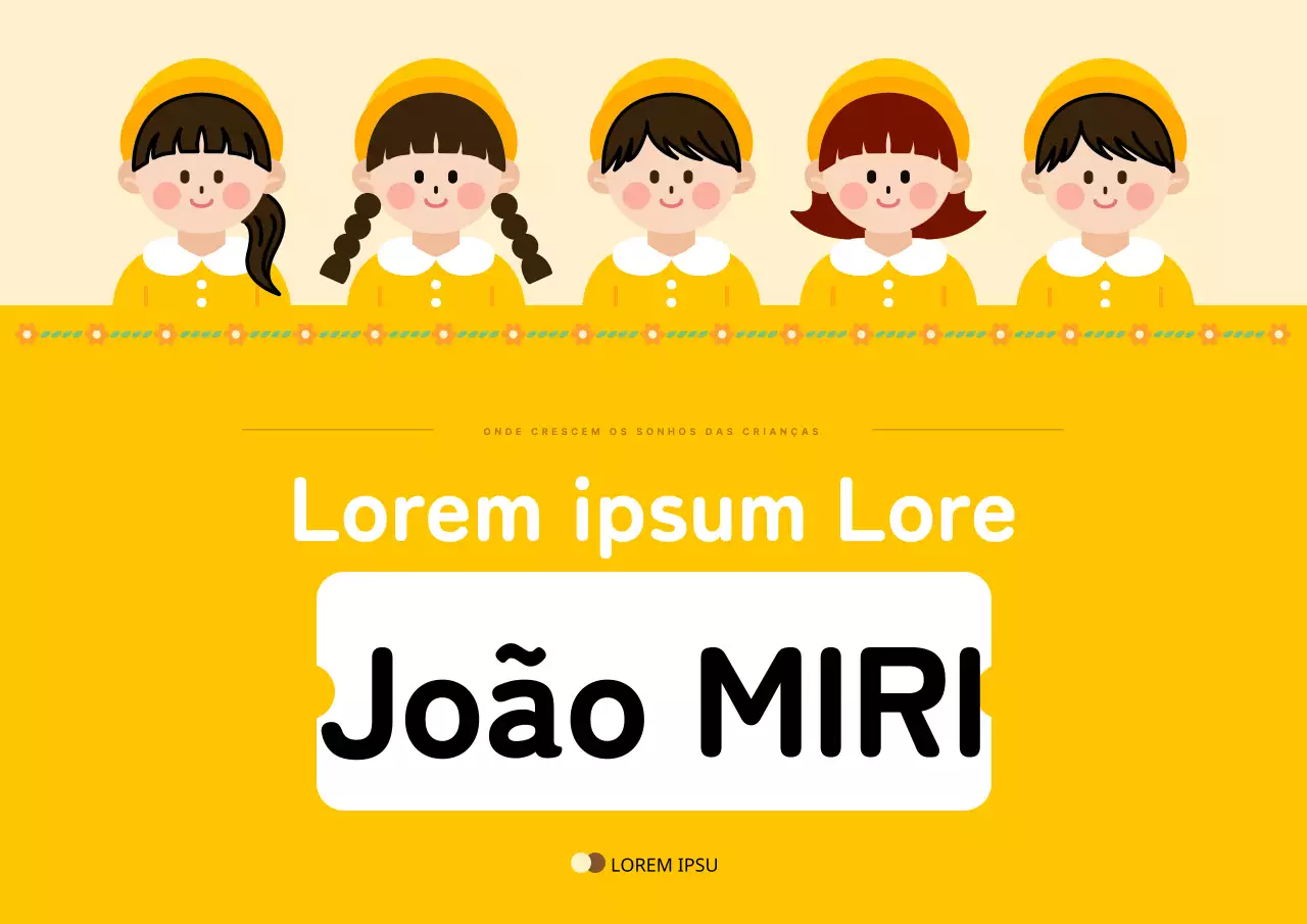 Capas para crachás de identificação pré-escolar em amarelo e branco