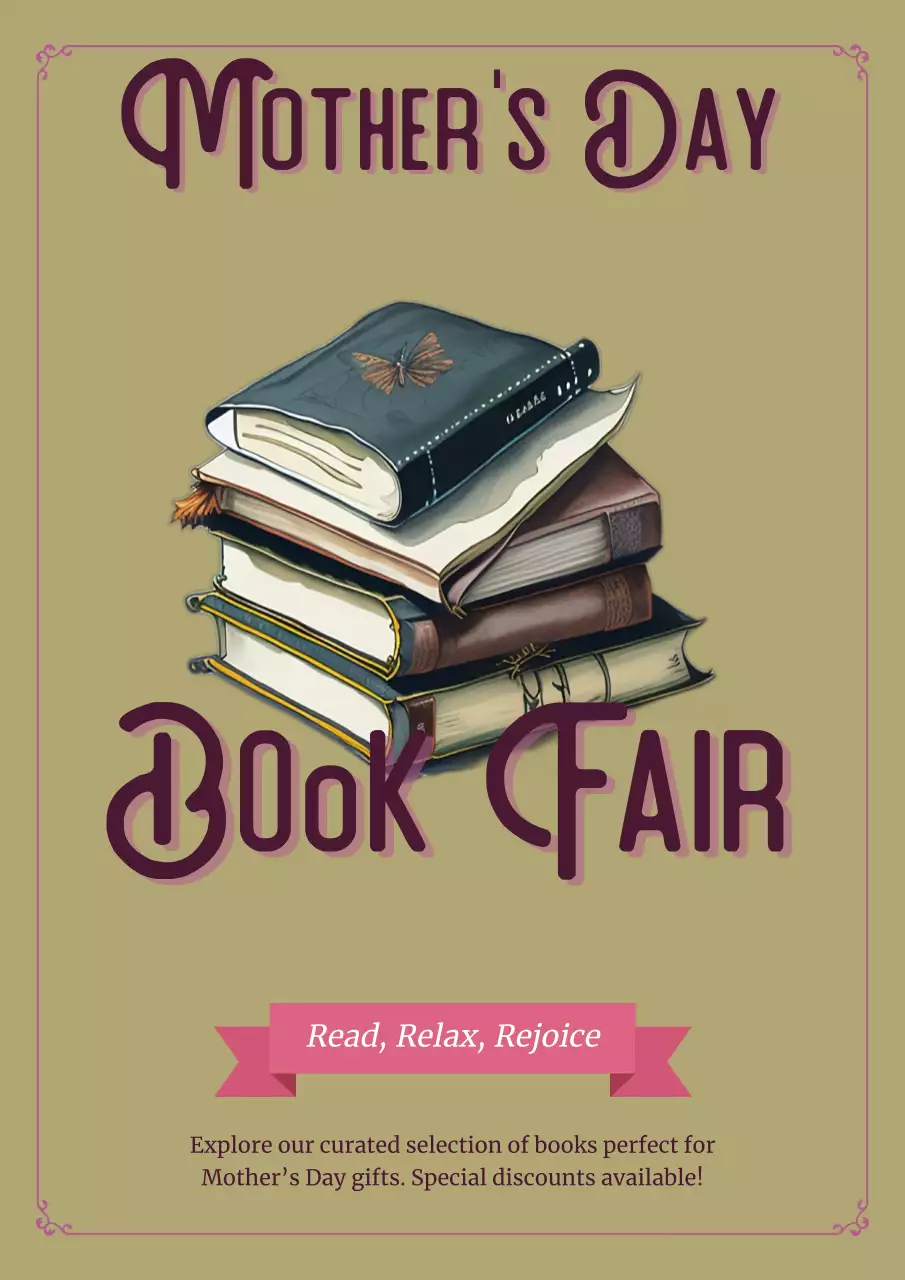 Beige Vintage Book Promotion Poster