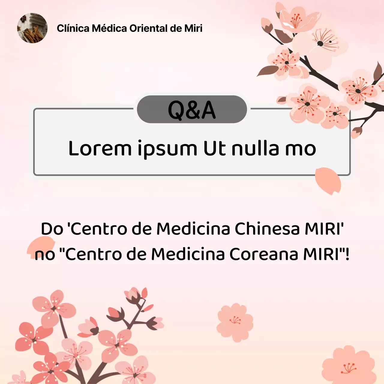 Anúncio cor-de-rosa de uma clínica de medicina chinesa natural