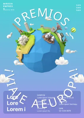 Un sencillo concurso de contenidos en azul claro y morado