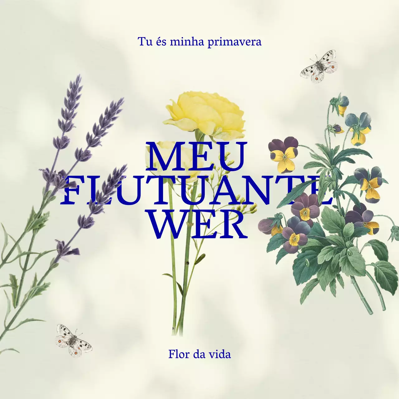 Anúncio de um sentimento clássico em azul-marinho e roxo