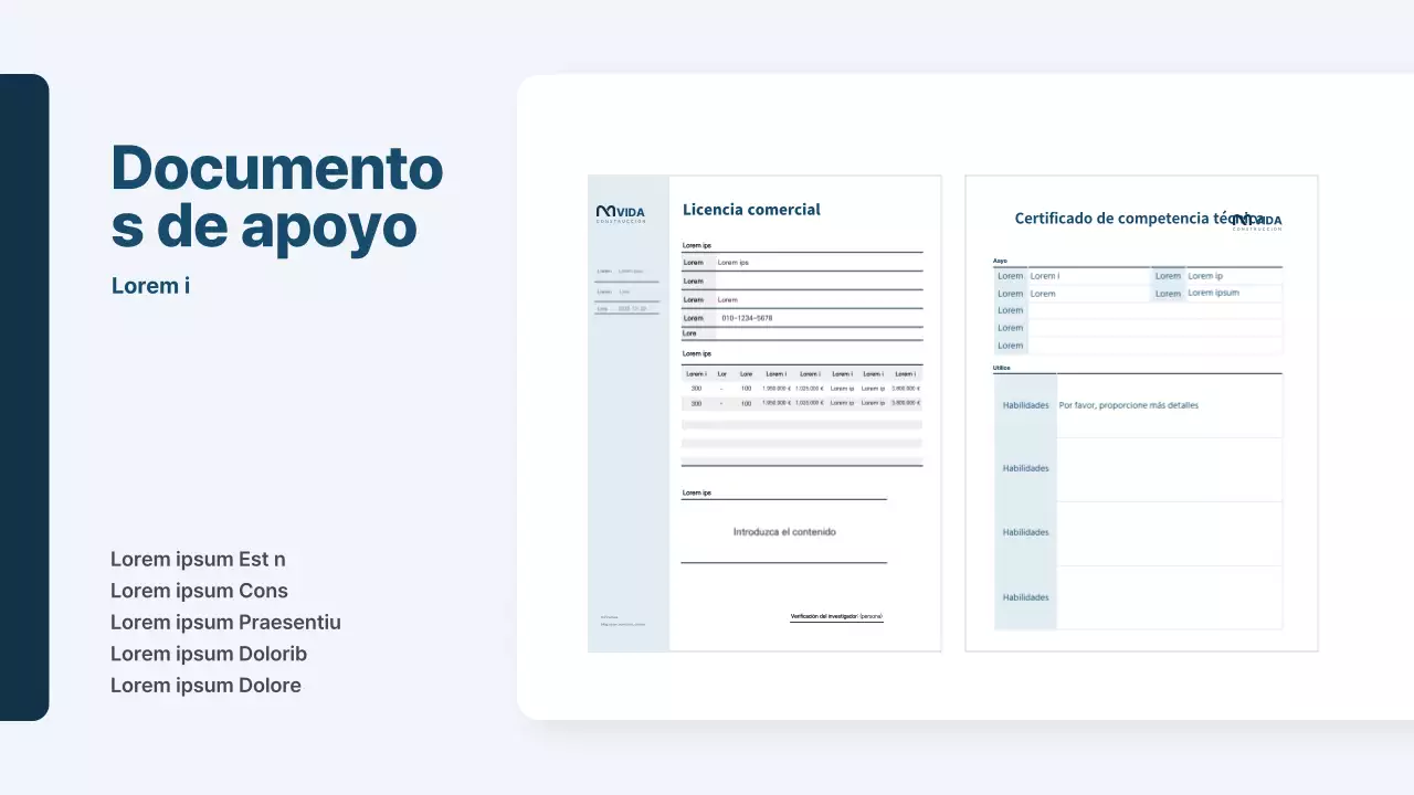 Un sencillo informe de cronometraje de una empresa de construcción en azul marino