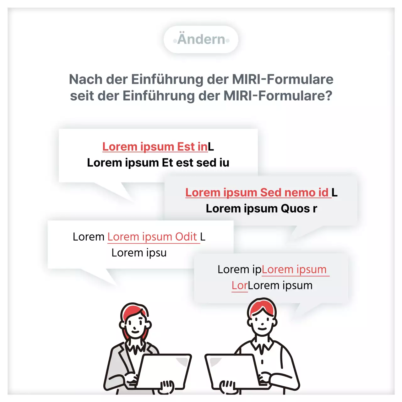 Eine einfache rote und graue Fallstudienfibel