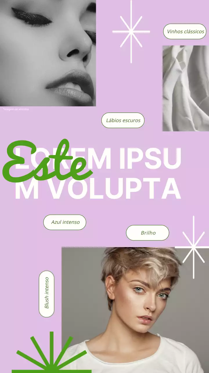 Promoção do blogue de beleza da maquilhadora moderna Lilac White and Green