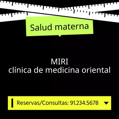 Promocione su clínica con detalles en negro y neón