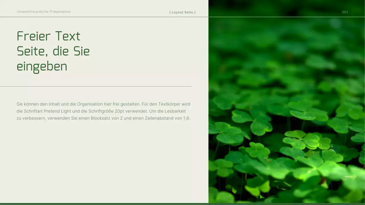 Ein moderner grüner Bericht in Grün und Elfenbein