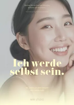 Förderung eines minimalistischen Selbststudios in Gelb und Grau