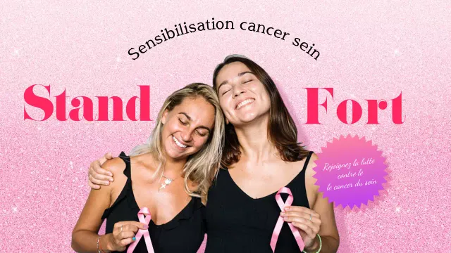 Titre principal de la journée de sensibilisation au cancer du sein avec une touche de luxe rose