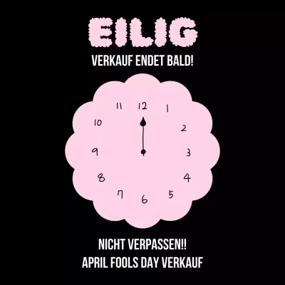 Black Pink Simple April Fools Day Verkaufswarnung