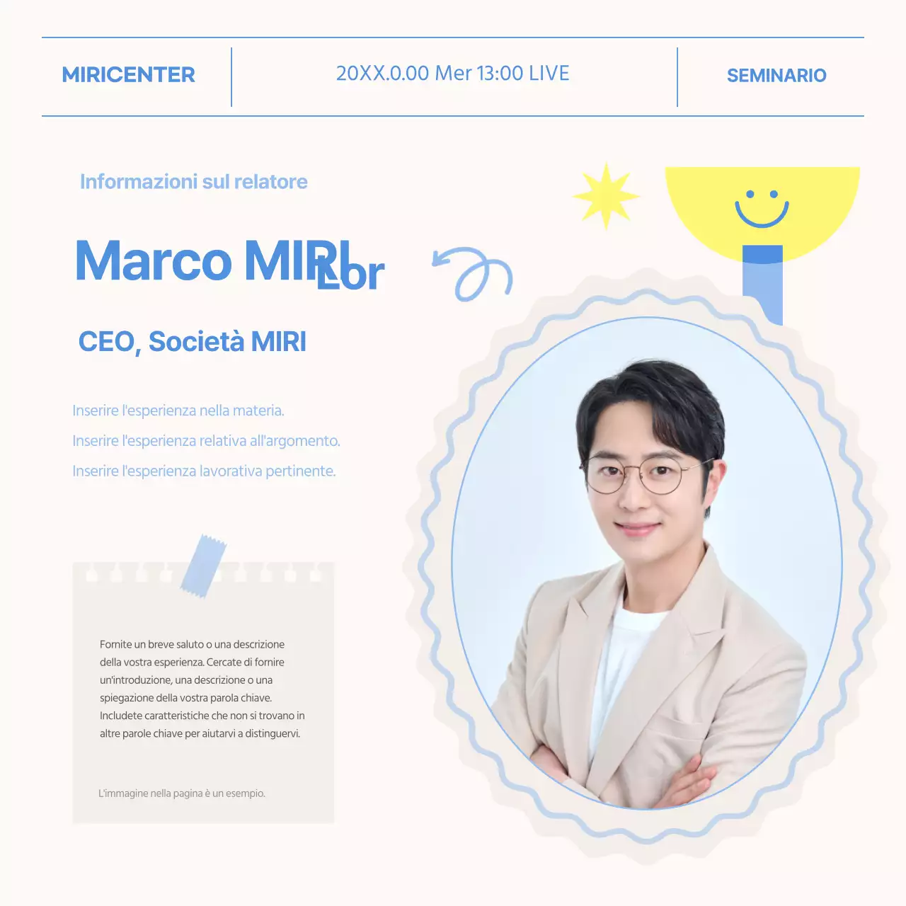 Promozione delle conferenze speciali blu e gialle per gli attuali senior