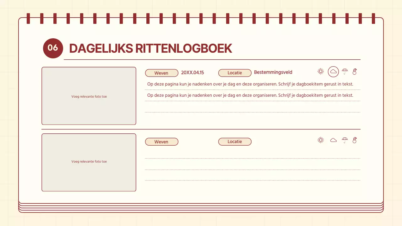 Een gezellige routebeschrijving in rood en ivoor