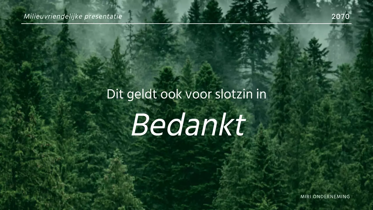 Groen, modern, naturalistisch en milieuvriendelijk verslag