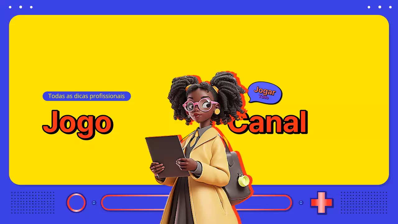 Promova o seu canal de jogos com um toque de azul e amarelo