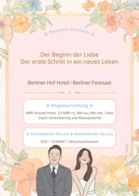 Förderung einer klassischen rosa und elfenbeinfarbenen Hochzeitslocation