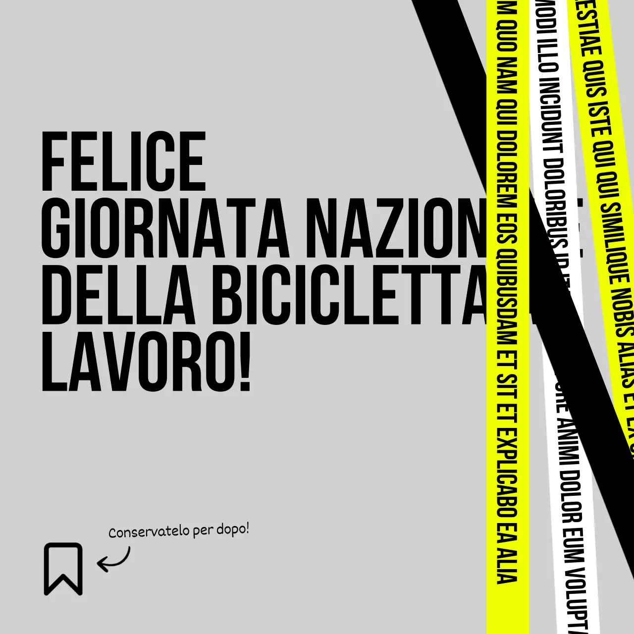 Grigio Verde neon Grassetto Giornata nazionale della bicicletta Suggerimenti Carosello di Instagram Post