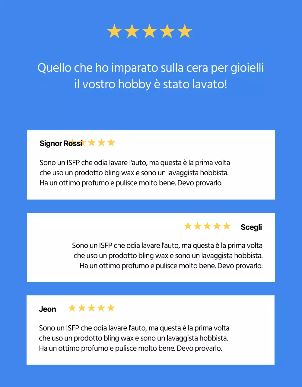 Pubblicità minimalista di prodotti di autolavaggio con sfondo blu