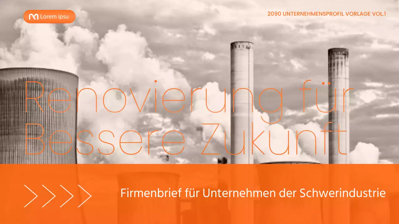 Ein moderner, orange-weißer Briefkopf für ein Unternehmen der Schwerindustriechemie