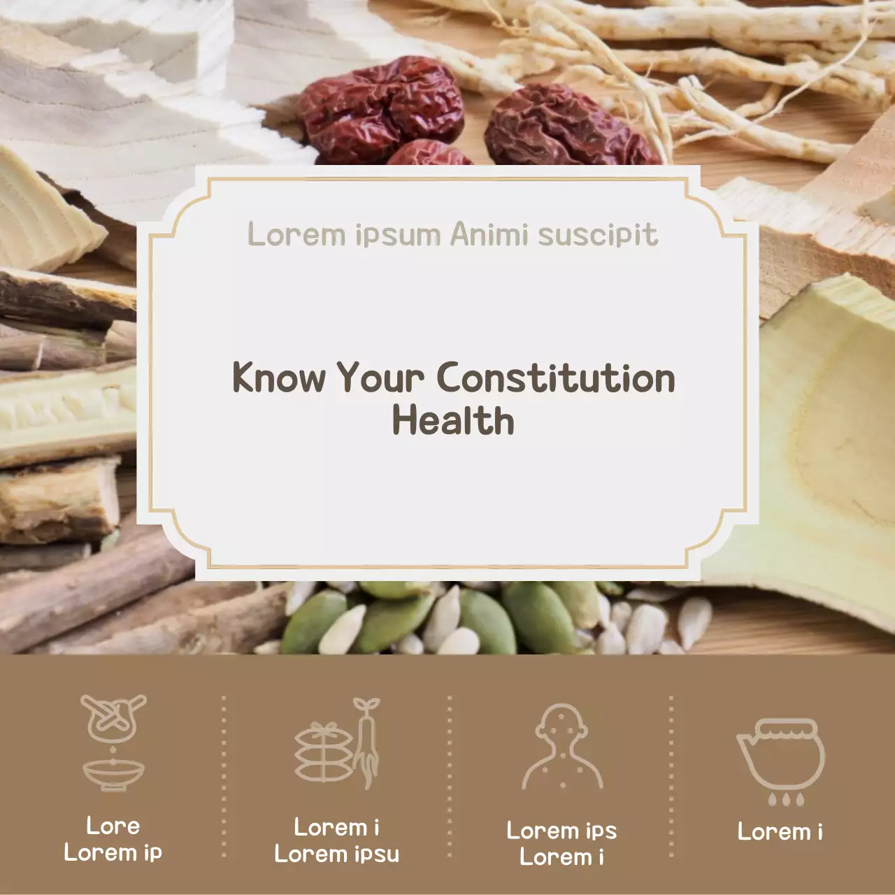 Bài đăng trên mạng xã hội về hướng dẫn sức khỏe truyền thống màu be