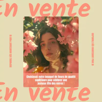 Bouquet de fleurs de la fête des mères jaune et rose moderne et minimaliste Instagram Post