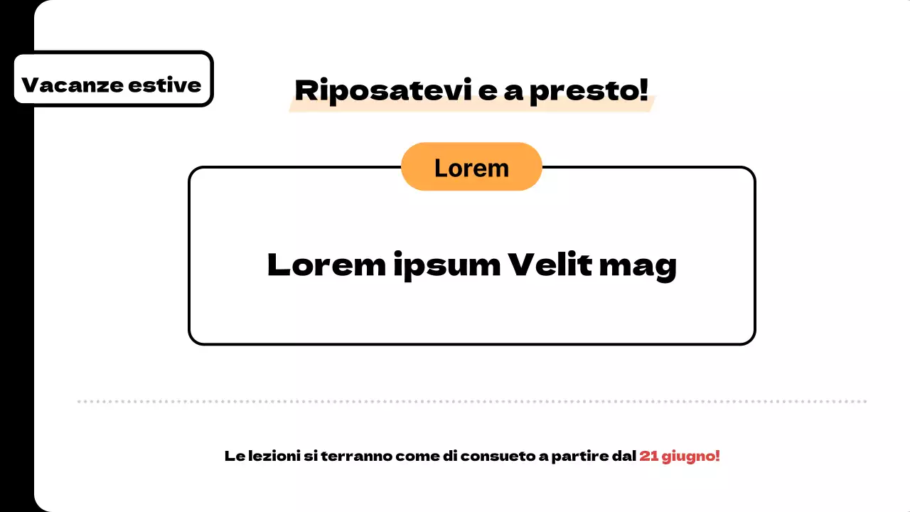 Una raccolta di semplici annunci scolastici arancioni