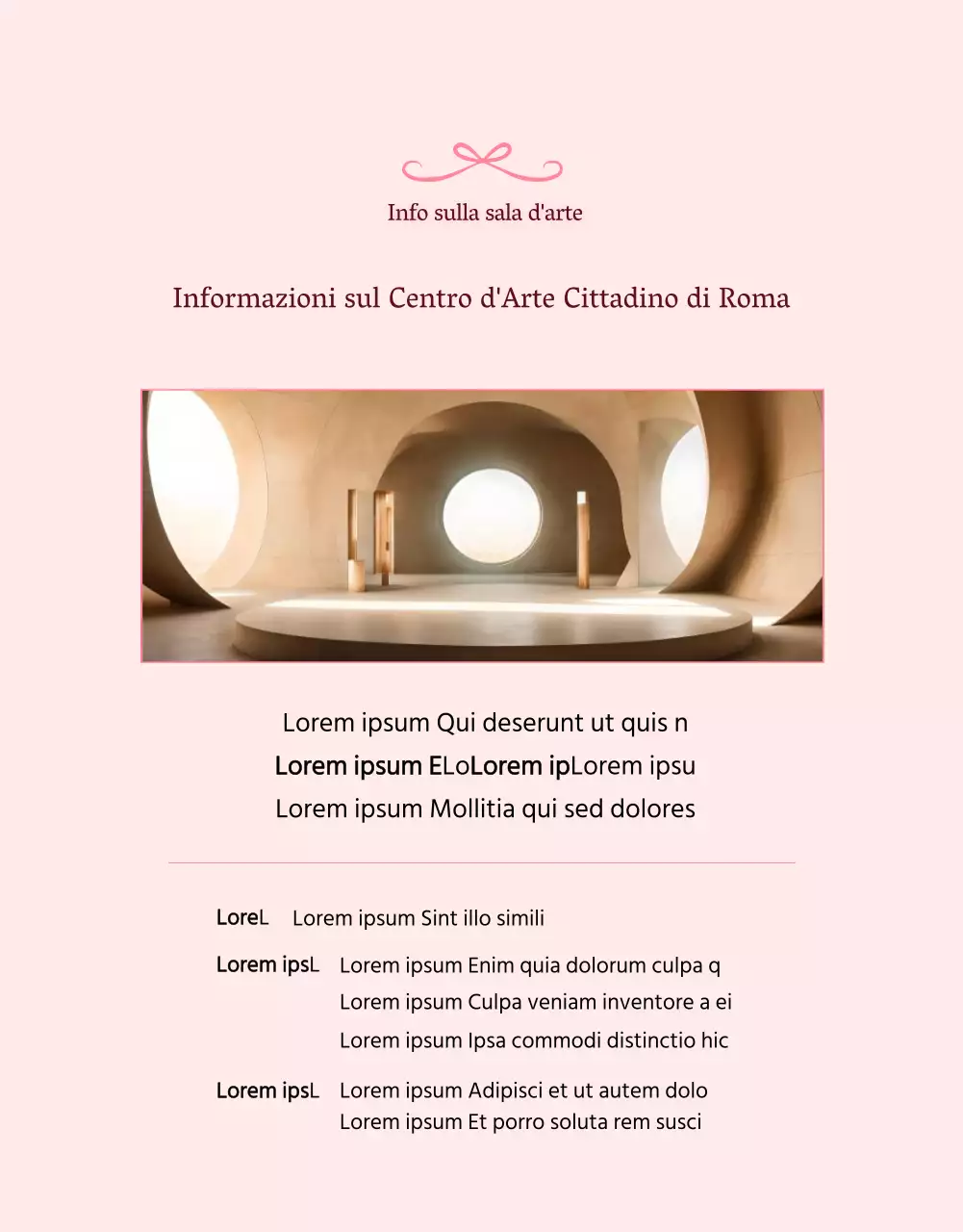 Promozione del programma dei centri artistici di fascia alta rosa e bianchi