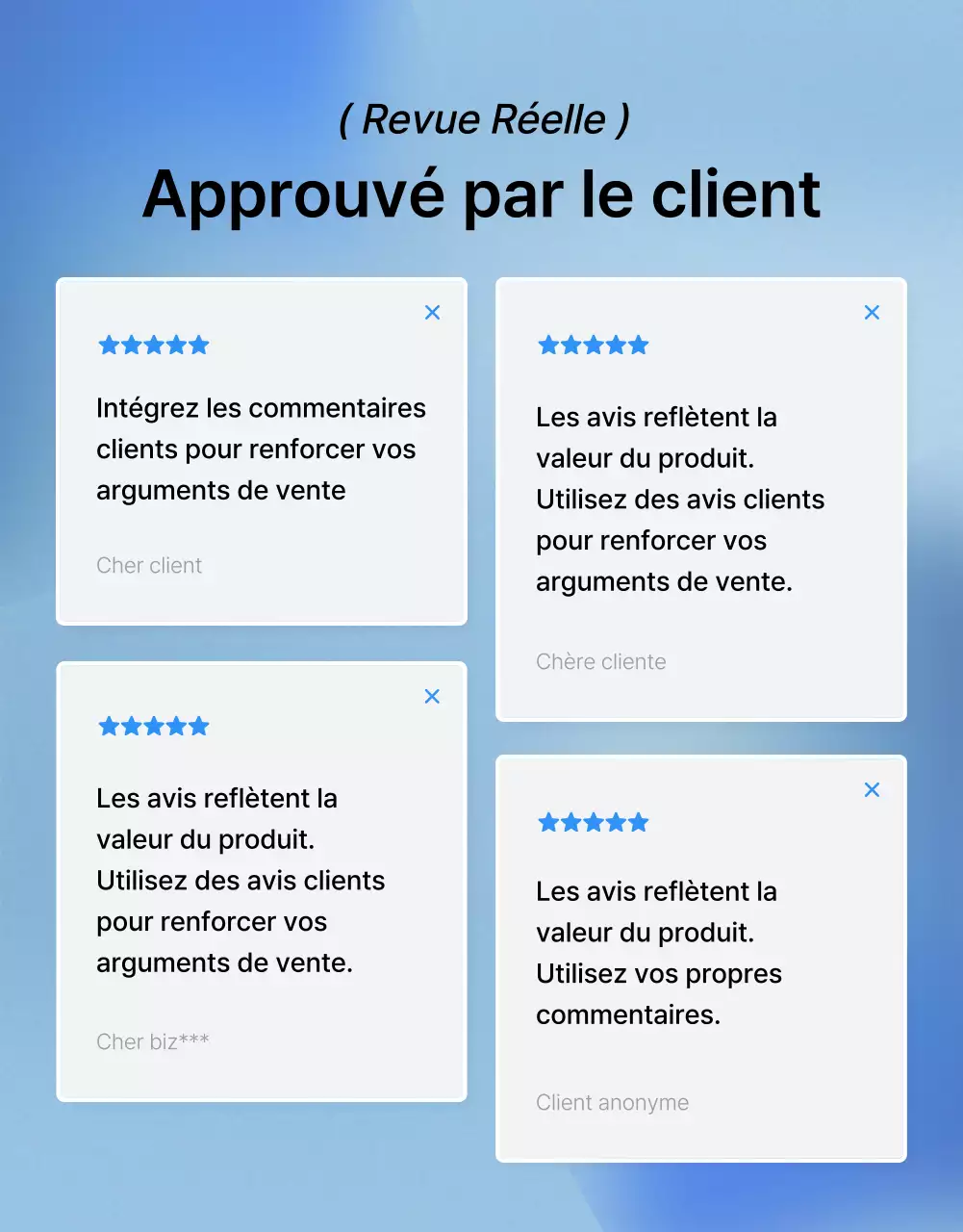 Promouvoir l'examen d'une page de détails sur la mode en bleu et gris