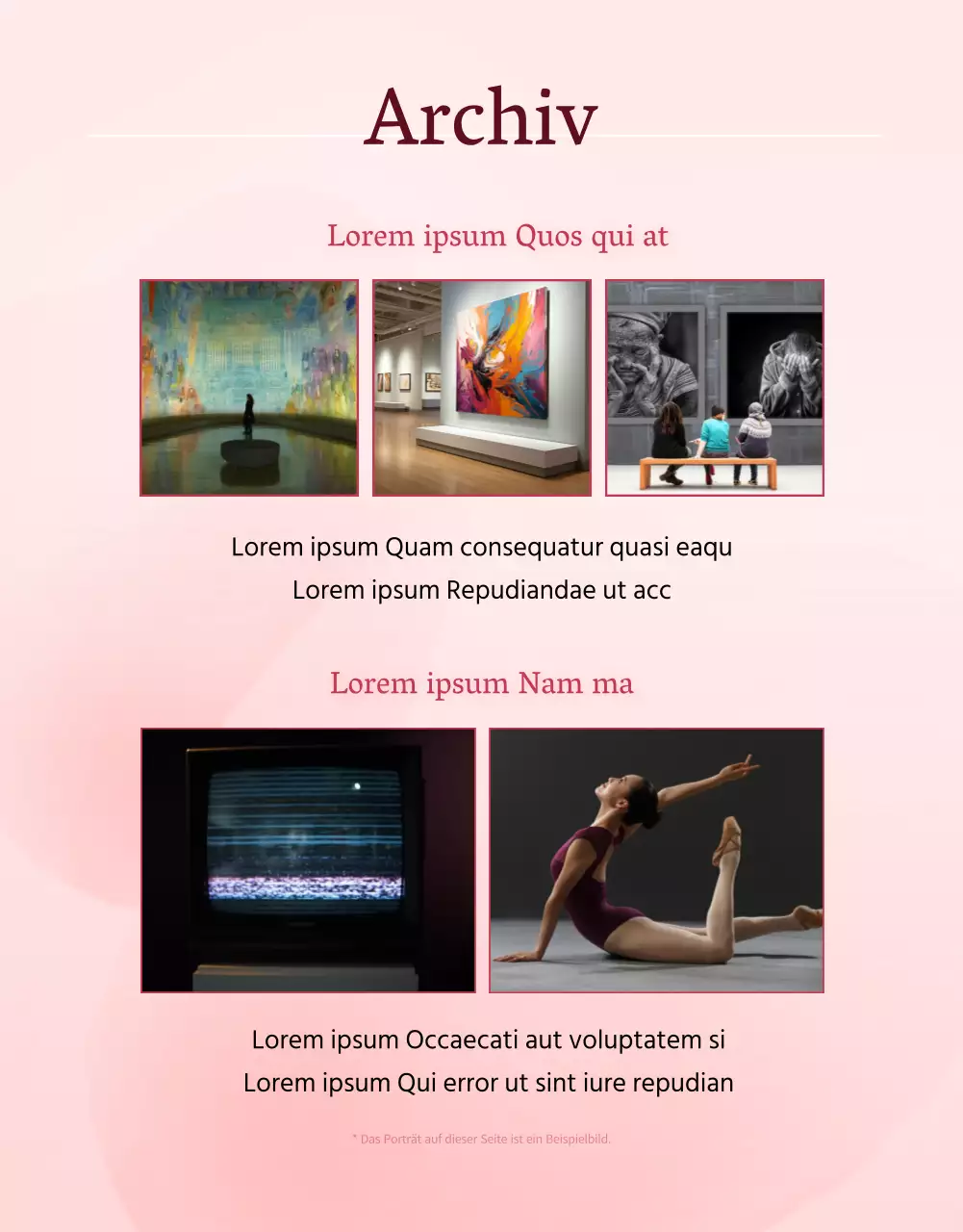 Förderung des Programms für rosa-weiße High-End-Kunstzentren