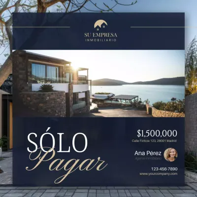 Azul Oro Moderno Elegante Acaba de Vender Inmobiliaria Instagram Post