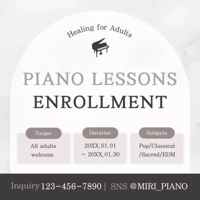 Grey Minimal Piano Promotion Instagram Post