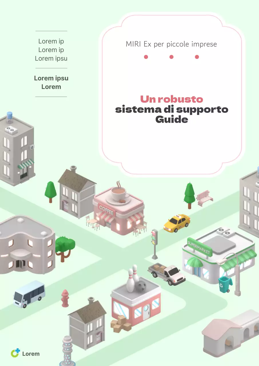 Una simpatica copertina rosa e chartreuse per la Guida al sostegno delle piccole imprese