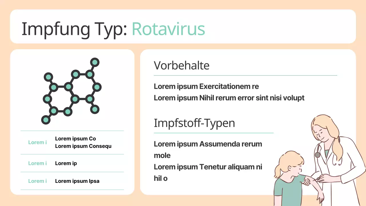 Ein niedlicher Leitfaden für Impfungen in Beige und Mint