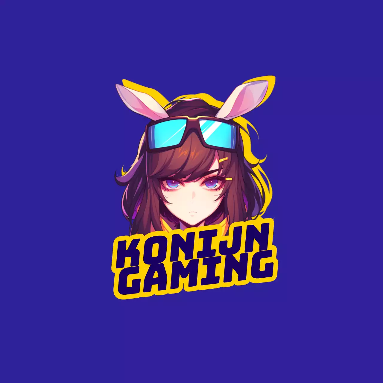 Blauw en Geel Animatie Gaming Logo Flyer