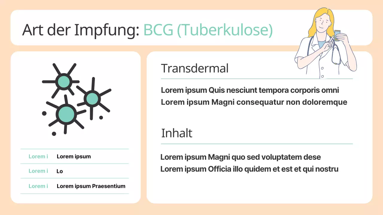 Ein niedlicher Leitfaden für Impfungen in Beige und Mint