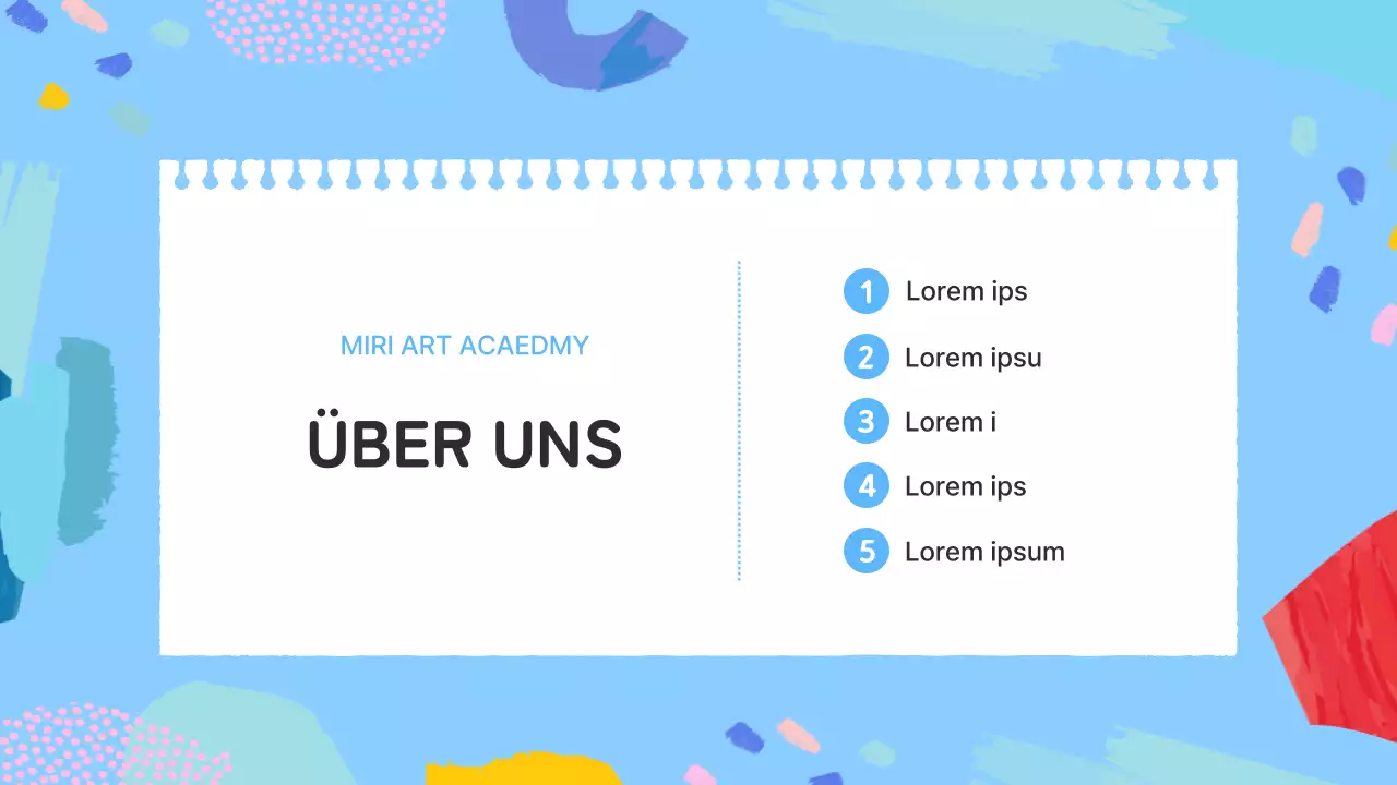 Eine hellblaue und rosa Einführung in eine schöne Kunstschule