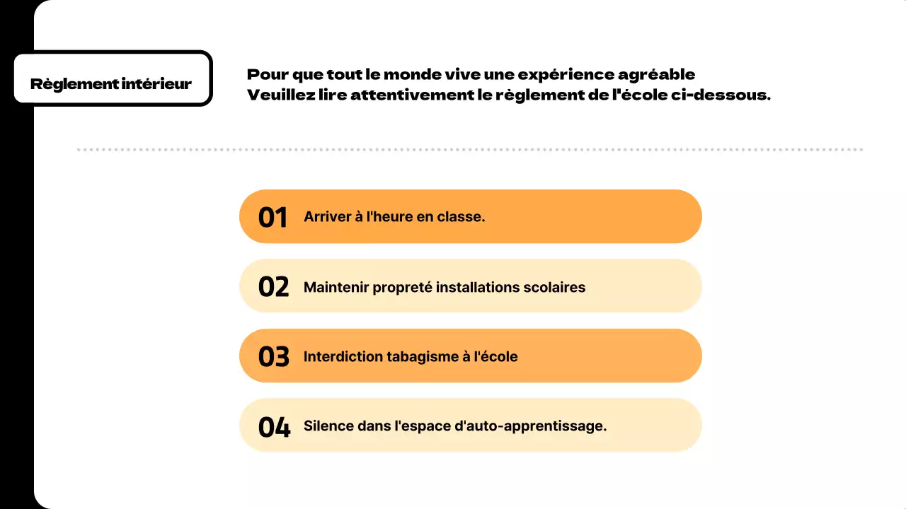 Une collection d'annonces scolaires orange simples