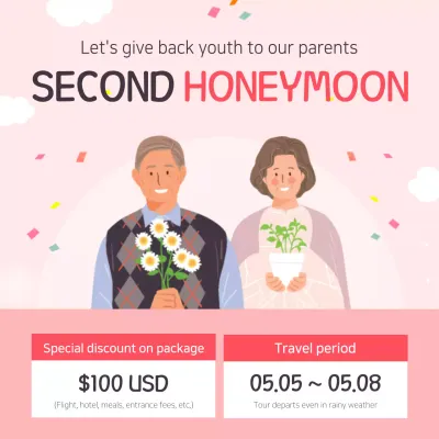 Pink Modern Honeymoon Promotion Instagram Post