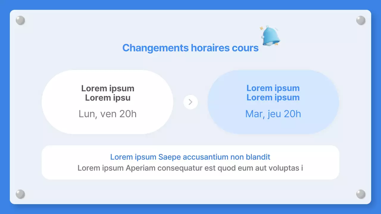 Un simple avis d'école bleu et blanc