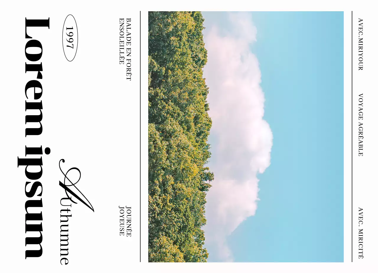 Campagne de voyage émotionnelle avec photos et polices de caractères à empattement