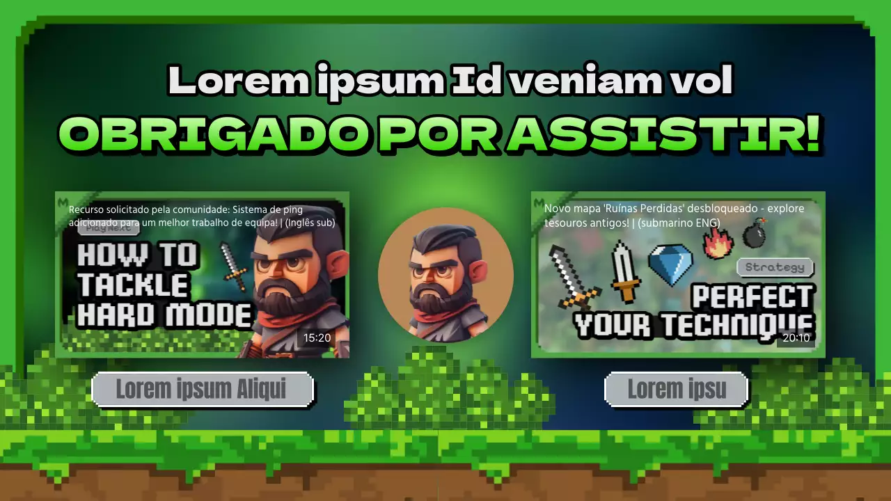 Jogo de Fantasia Verde e Preto YouTube Outro