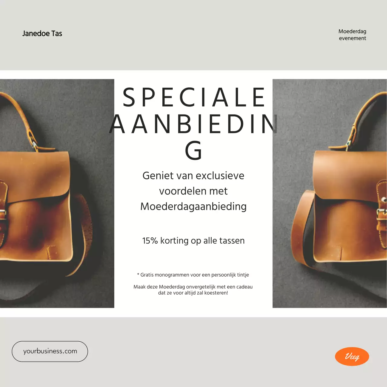 Grijs Oranje Minimal Modern Promotieproduct Moederdag vieren Instagram Carrousel