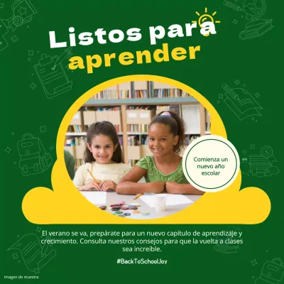Guía de la temporada escolar moderna verde y amarilla
