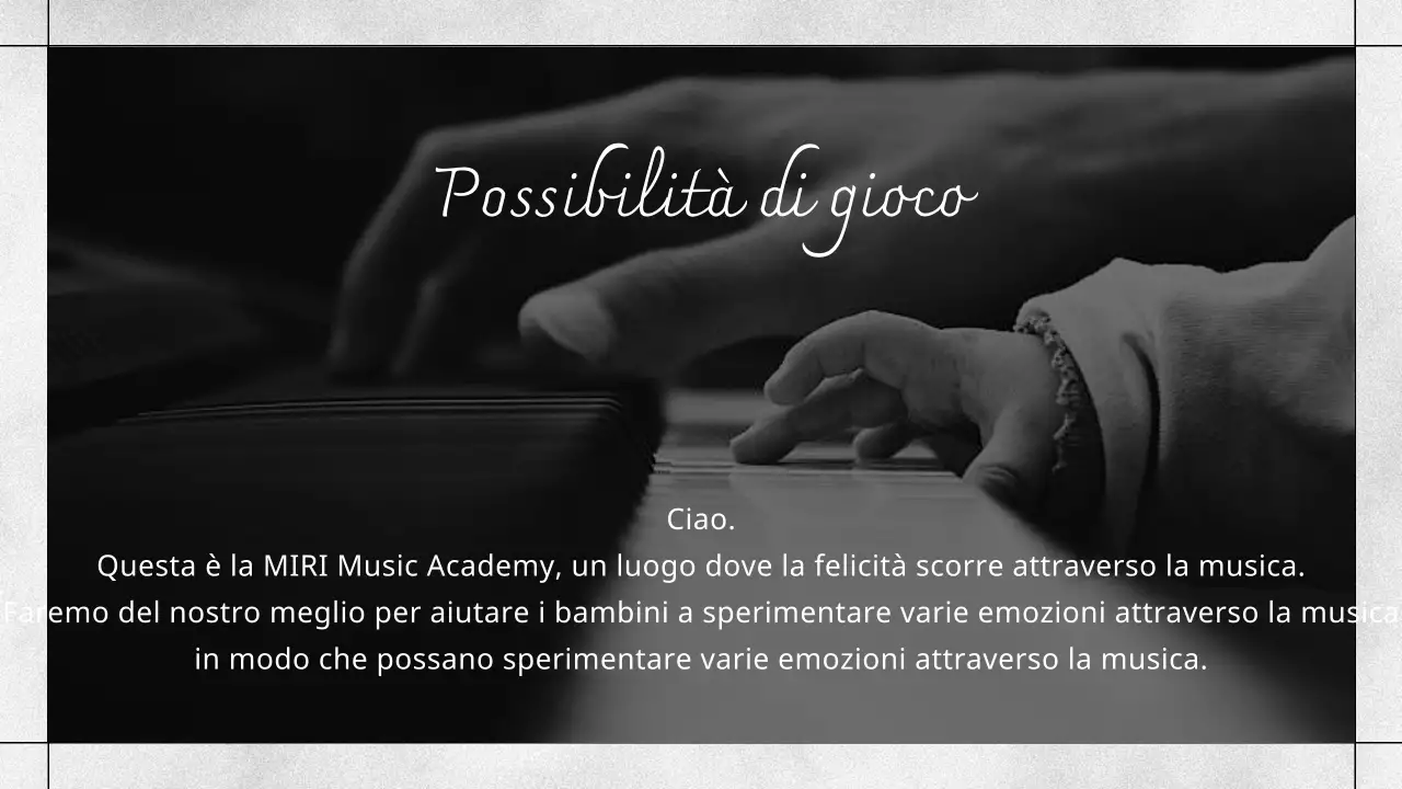 Prospetto della scuola di musica moderna in bianco e nero