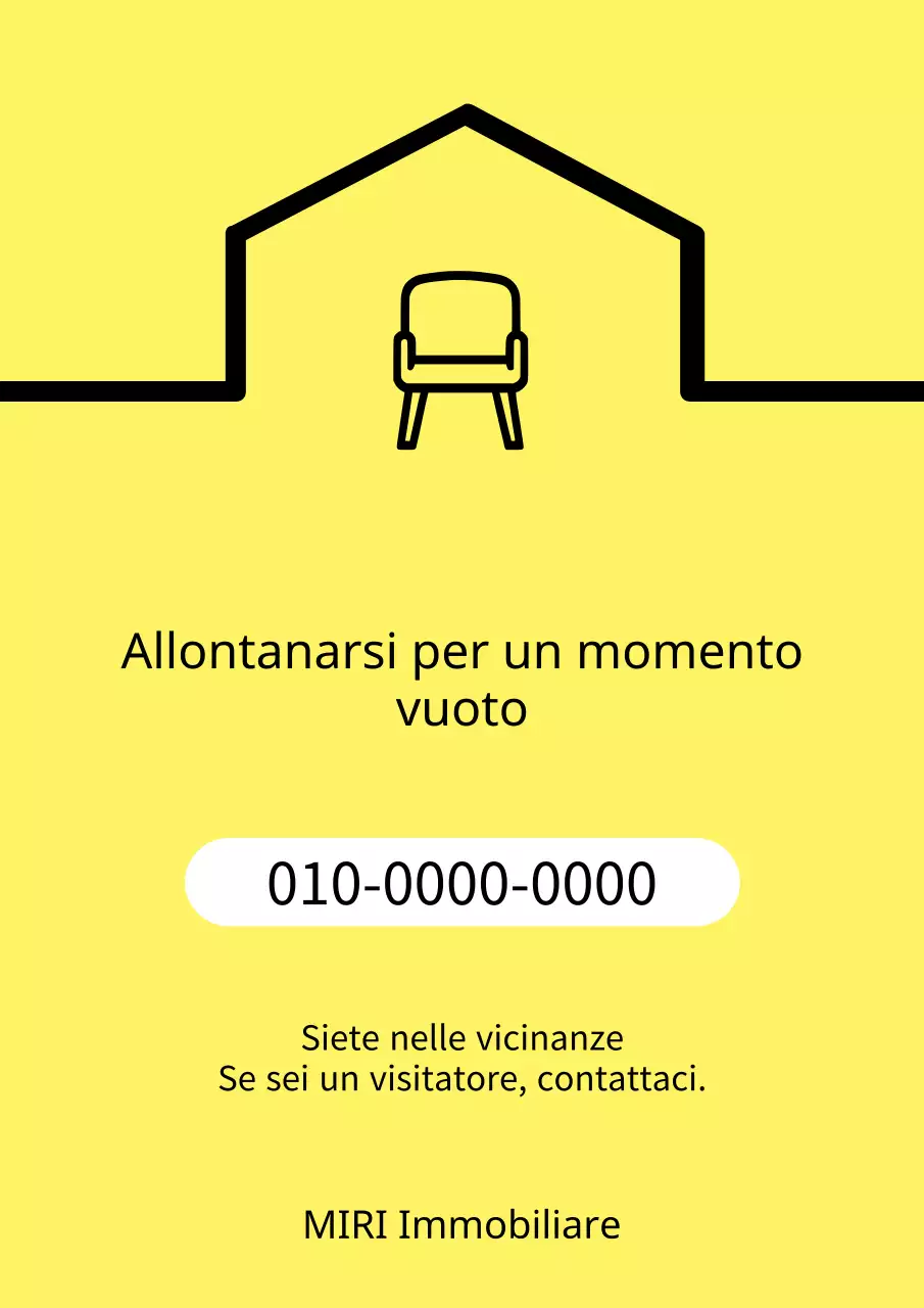 Un semplice avviso di sfitto giallo e nero