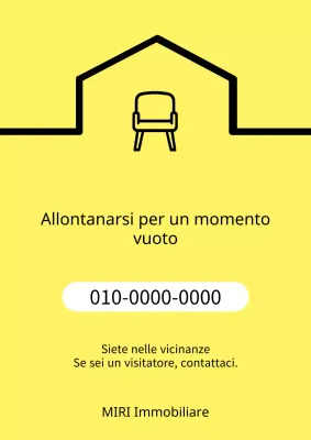 Un semplice avviso di sfitto giallo e nero