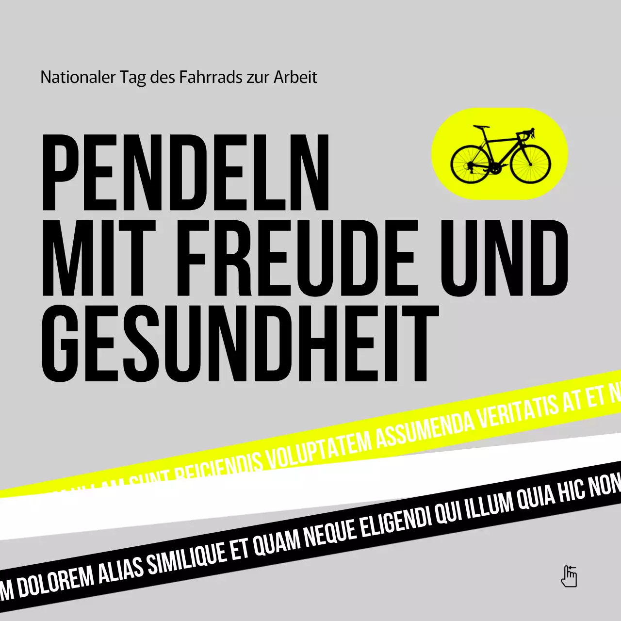 Grau Neon Grün Bold National Bike to Day Tipps Instagram Karussell Post
