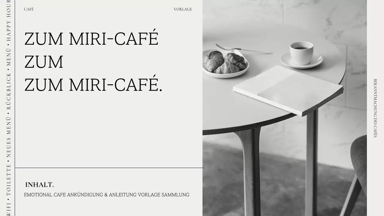 Ankündigung einer Kollektion von modernen Cafés in Beige