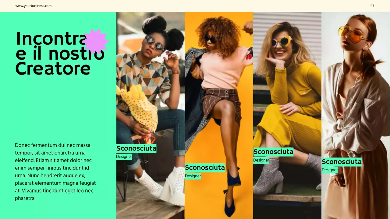 Purple Green Bold Fashion Profilo aziendale Introduzione dell'azienda