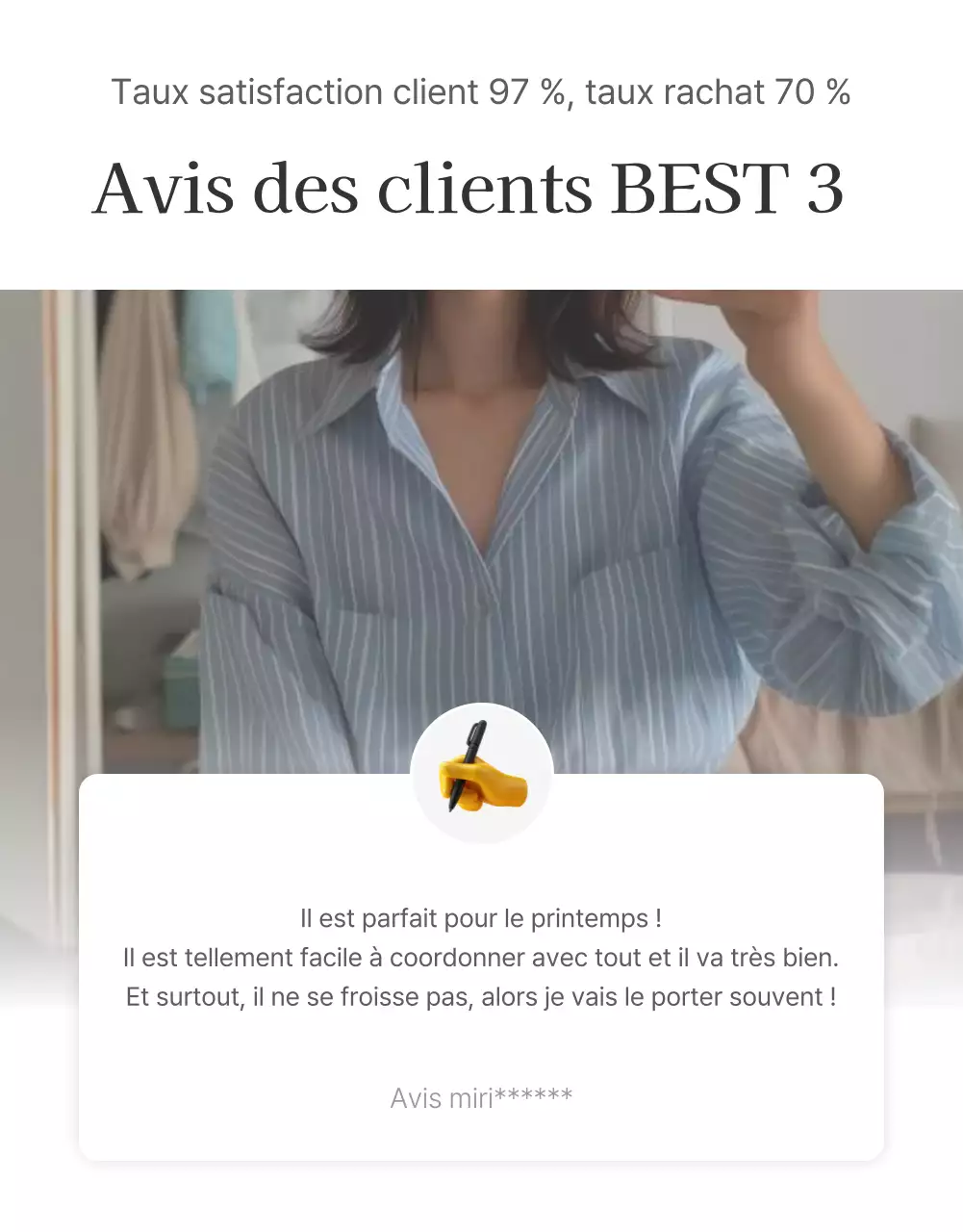 Une publicité pour un centre commercial de mode avec des emojis stylisés simples, blancs et gris.