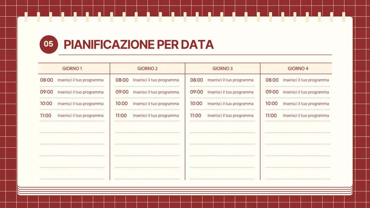 Un itinerario accogliente in rosso e avorio
